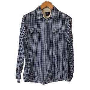 Wrangler Authentic Shirts Navy‎ Blue Shirt Cotton Button Up Shirt M